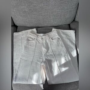 Mango Cream High-Waist Denim Jeans